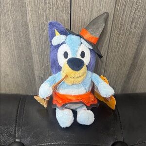 New Mini Bluey Halloween Witch Costume Stuffed Plush Toy Bag Clip With Tag